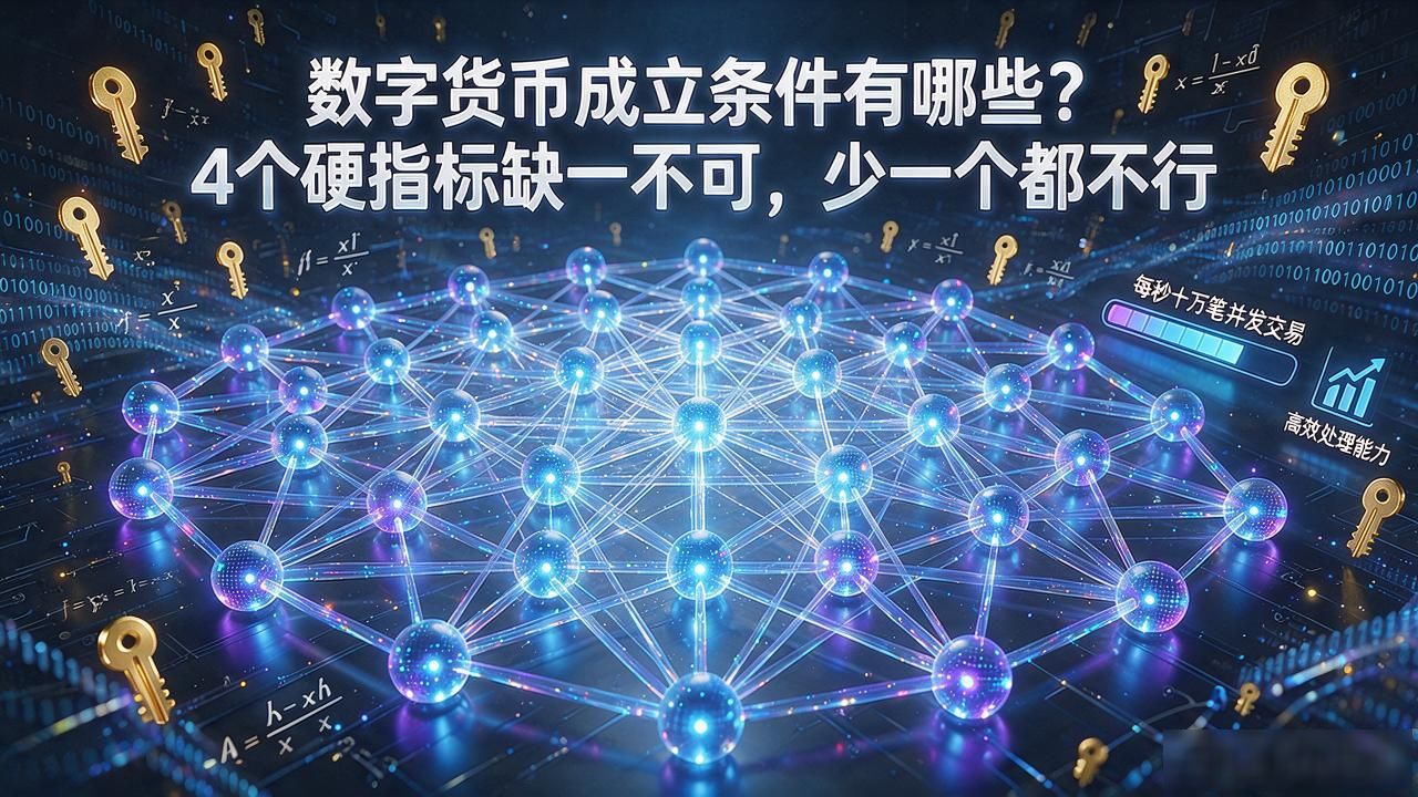 数字货币成立条件有哪些？4个硬指标缺一不可，少一个都不行