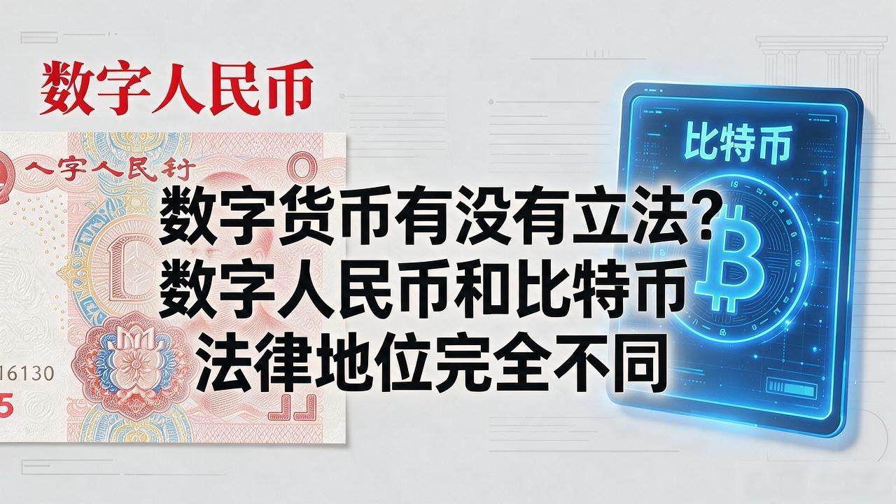 数字货币有没有立法？数字人民币和比特币法律地位完全不同