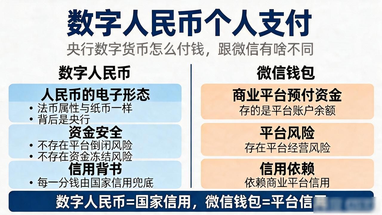 数字人民币个人支付：央行数字货币怎么付钱，跟微信有啥不同