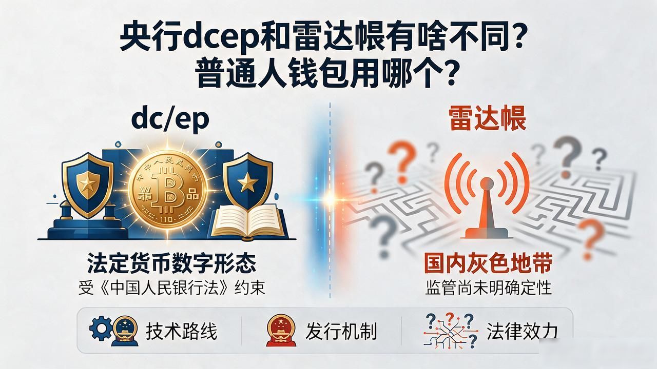 央行dcep和雷达帀有啥不同？普通人钱包用哪个？