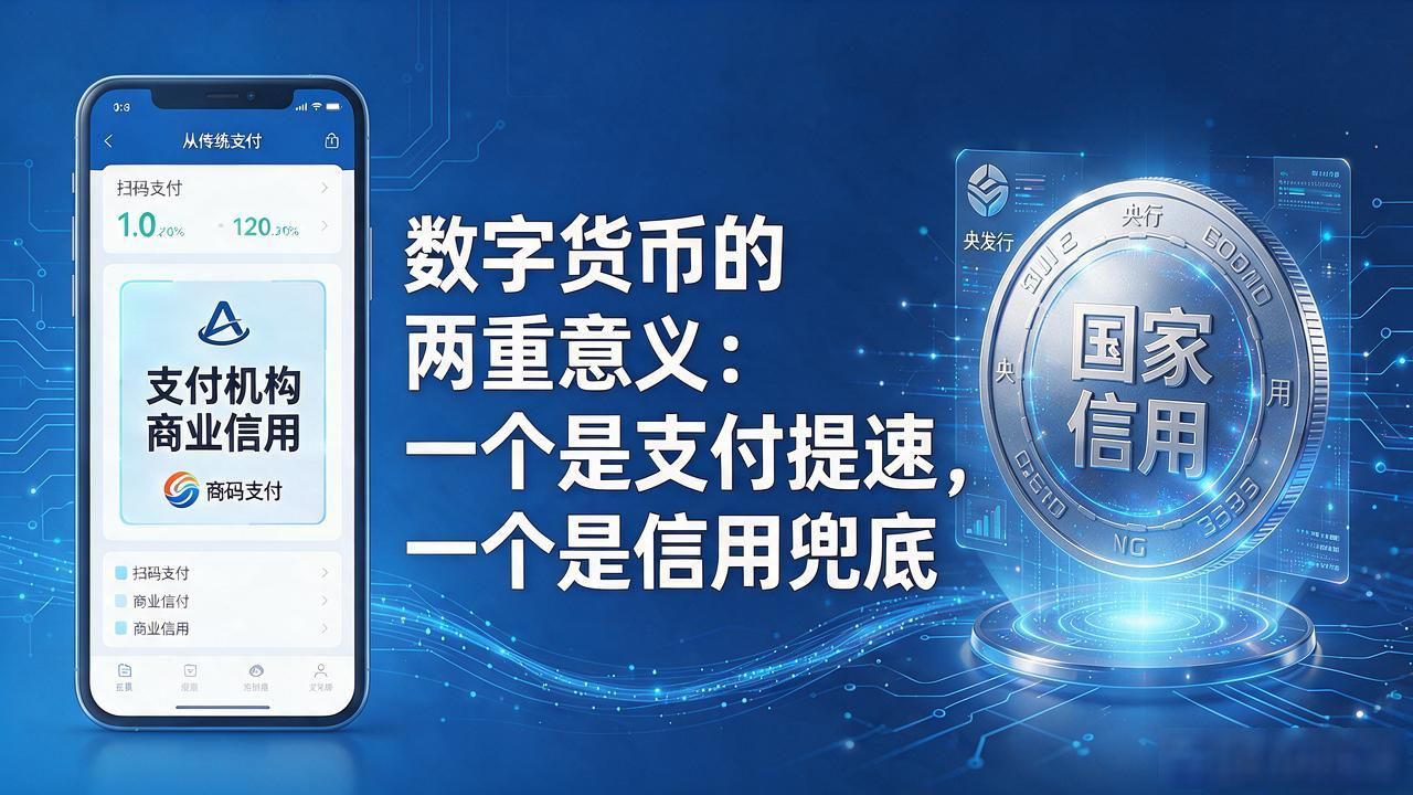 数字货币的两重意义：一个是支付提速，一个是信用兜底