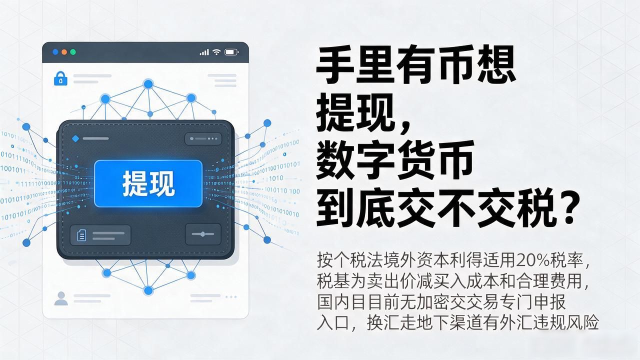 手里有币想提现，数字货币到底交不交税？税率多少、要不要申报